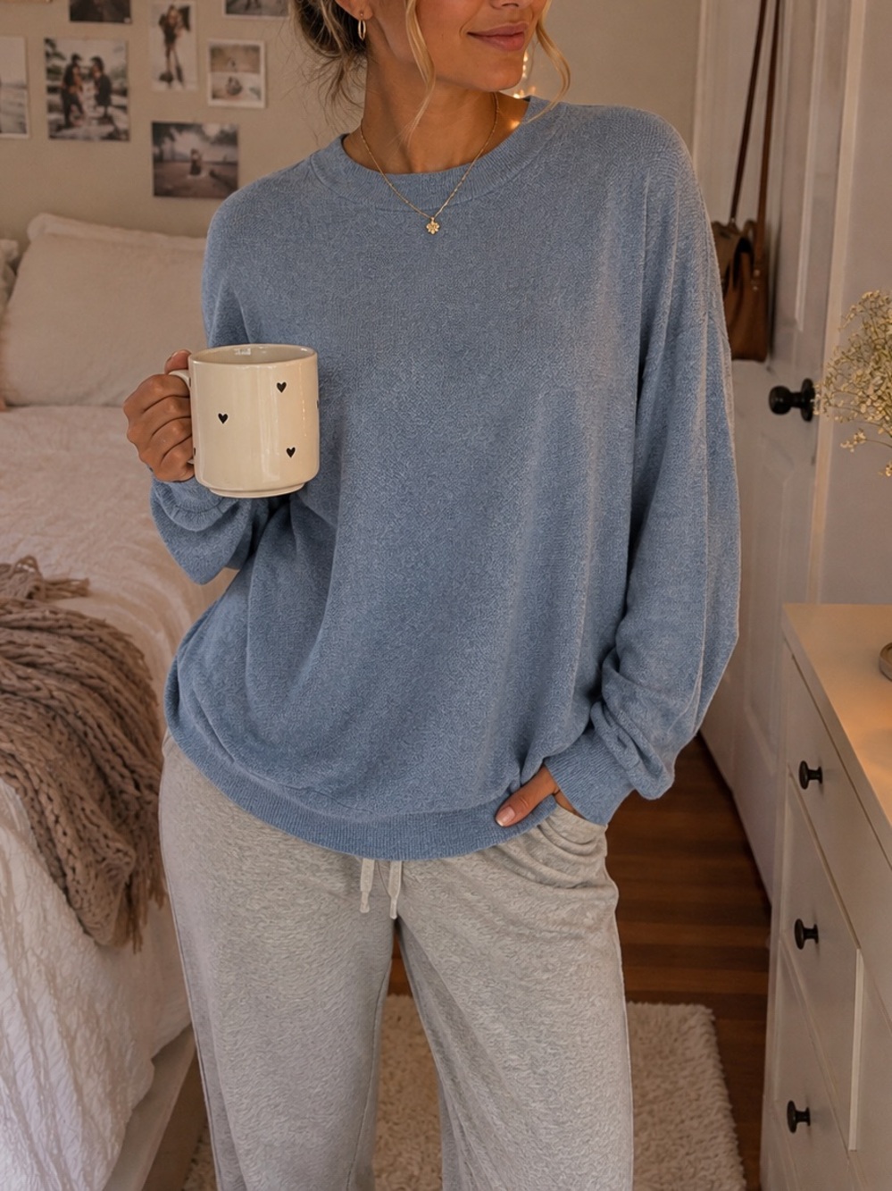 Reitmans Lightweight Blue Gray Crewneck Knit Sweater Women’s Size XL